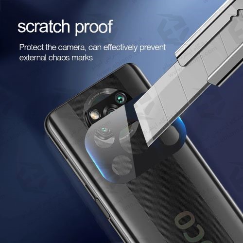 محافظ لنز 3D فول شیائومی Poco X3 ProX3 NFC مدل شیشه‌ای
