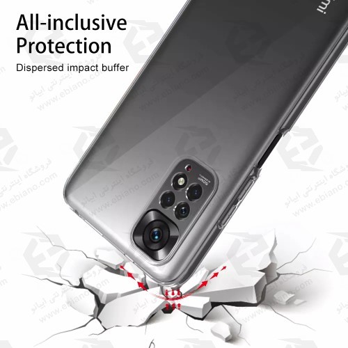 کاور پشت کریستالی دور ژله‌ای محافظ لنزدار شیائومی Redmi Note 11 Pro 4G-5G