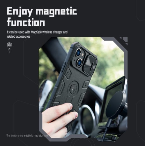 قاب مگنتی ضد ضربه رینگ استندی نیلکین iPhone 14 مدل CamShield Armor Pro Magnetic (1)