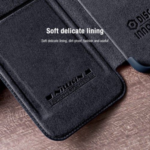 کیف چرمی محافظ لنزدار نیلکین iPhone 14 Pro Max مدل Qin Pro (1)