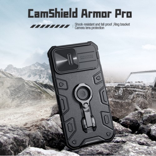 گارد ضد ضربه رینگ استندی نیلکین iPhone 14 Pro Max مدل CamShield Armor Pro (1)