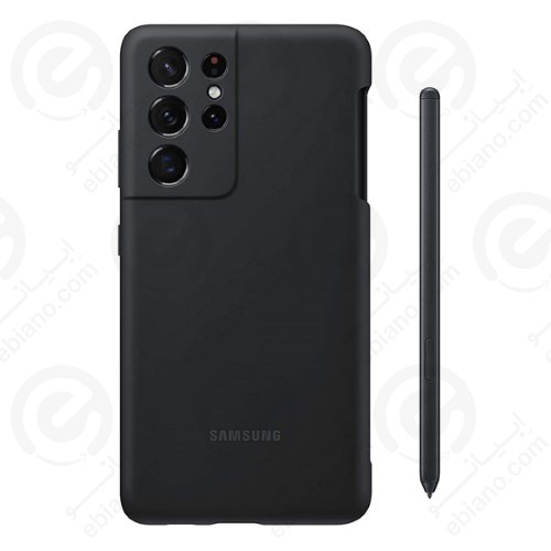 قاب سیلیکونی محافظ لنزدار اصلی Samsung Galaxy S21 Ultra همراه با قلم (1)