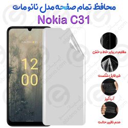 محافظ تمام صفحه Nokia C31 مدل نانو مات
