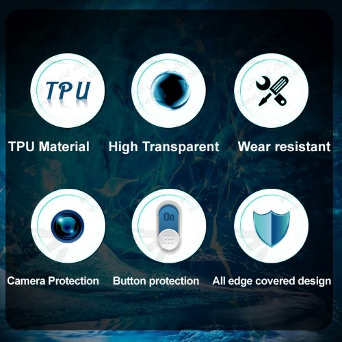 کاور پشت کریستالی دور ژله‌ای محافظ لنزدار Samsung Galaxy A33 5G