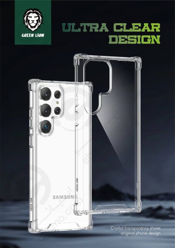 قاب پشت کریستال و ایربگ دار سامسونگ Galaxy S23 Ultra برند Green Lion