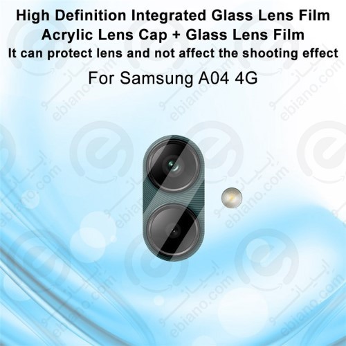 محافظ لنز 3D فول Samsung Galaxy A04 مدل شیشه‌ای شفاف