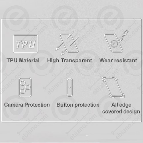 کاور پشت کریستالی دور ژله‌ای محافظ لنزدار Xiaomi Poco X5 Pro (1)
