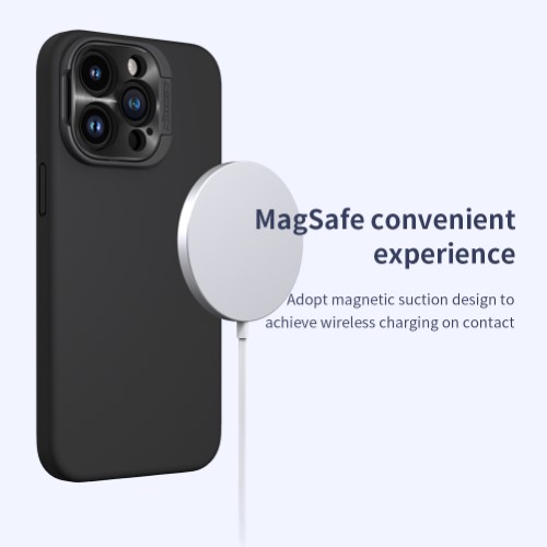 قاب سیلیکونی محافظ لنزدار نیلکین iPhone 15 Pro Max مدل Lens Wing Magnetic (1)