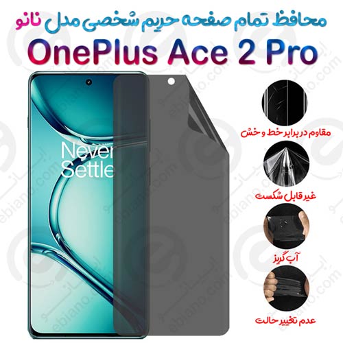 محافظ تمام صفحه حریم شخصی OnePlus Ace 2 Pro مدل نانو
