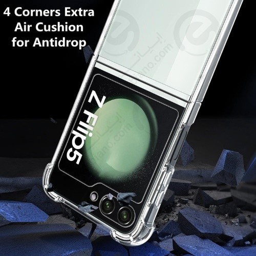کاور پشت کریستالی دور ژله‌ای محافظ لنزدار Samsung Galaxy Z Flip 5