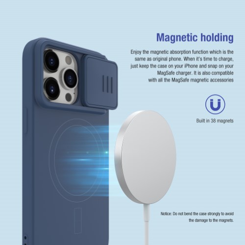گارد سیلیکونی مگنتی نیلکین iPhone 15 Pro Max مدل CamShield Silky Magnetic (1)
