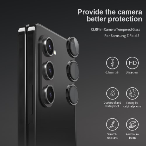 محافظ لنز رینگی فلزی Samsung Galaxy Z Fold 5 همراه ابزار نصب برند نیلکین مدل CLR Film (1)