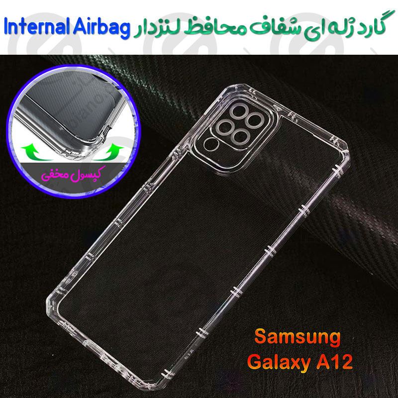 گارد ژله ای شفاف محافظ لنزدار Samsung Galaxy A12 مدل Internal Airbag