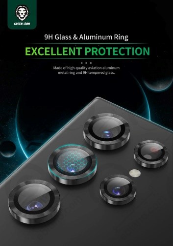 گلس لنز دوربین رینگی فلزی Samsung Galaxy S24 Ultra مدل Green Lion Hd Plus