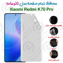 محافظ تمام صفحه Xiaomi Redmi K70 Pro مدل نانو مات
