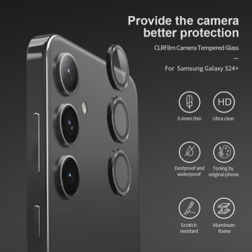 محافظ لنز رینگی فلزی Samsung Galaxy S24 Plus همراه ابزار نصب برند نیلکین مدل CLR Film (2)