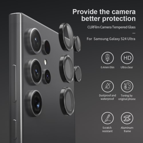 محافظ لنز رینگی فلزی Samsung Galaxy S24 Ultra همراه ابزار نصب برند نیلکین مدل CLR Film (1)