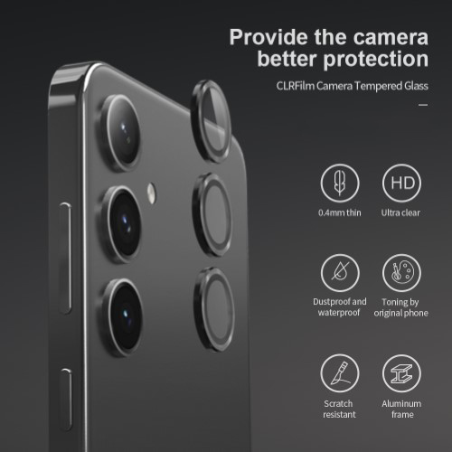 محافظ لنز رینگی فلزی Samsung Galaxy S24 همراه ابزار نصب برند نیلکین مدل CLR Film (1)