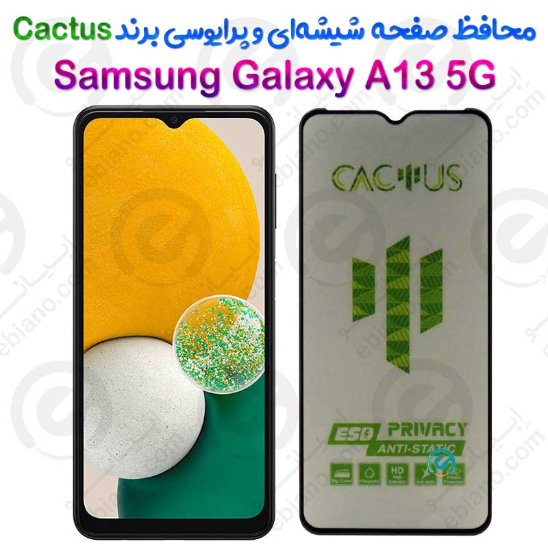 گلس حریم شخصی تمام صفحه Samsung Galaxy A13 5G برند Cactus