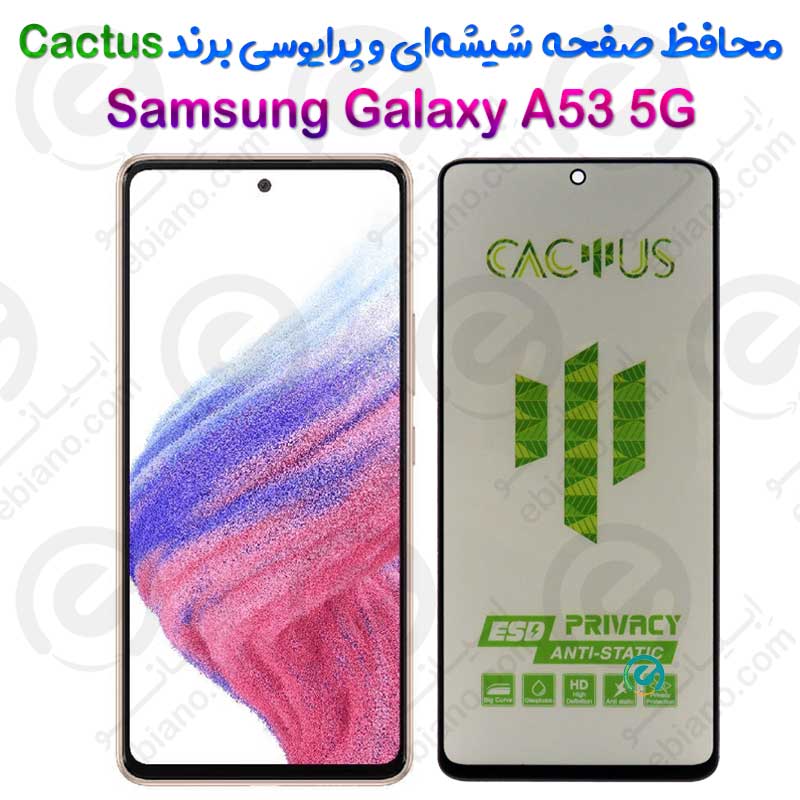 گلس حریم شخصی تمام صفحه Samsung Galaxy A53 5G برند Cactus