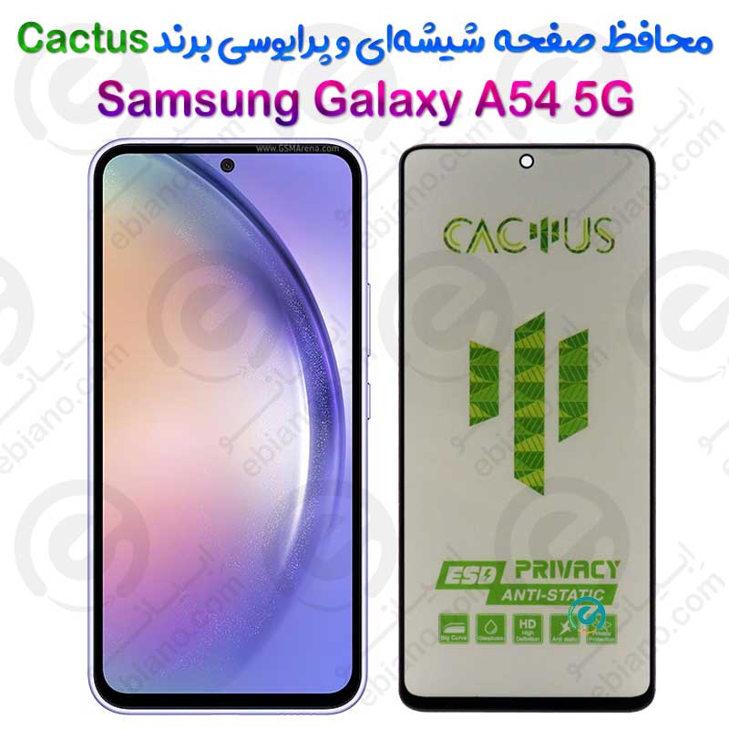 گلس حریم شخصی تمام صفحه Samsung Galaxy A54 5G برند Cactus
