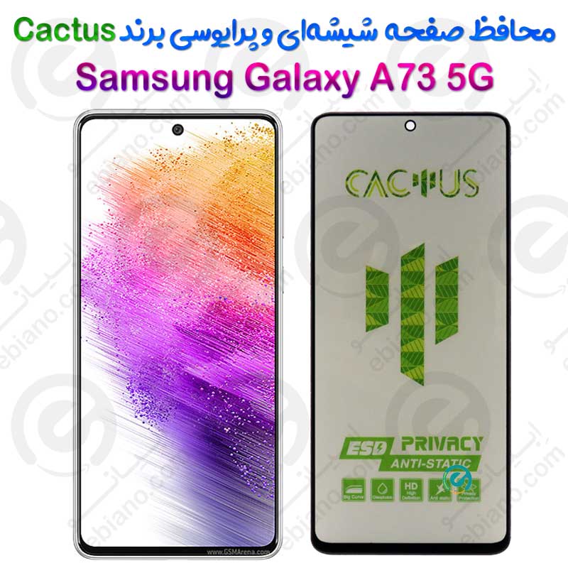 گلس حریم شخصی تمام صفحه Samsung Galaxy A73 5G برند Cactus