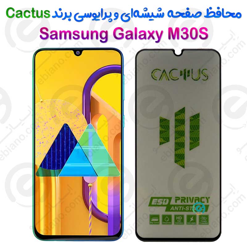 گلس حریم شخصی تمام صفحه Samsung Galaxy M30S برند Cactus