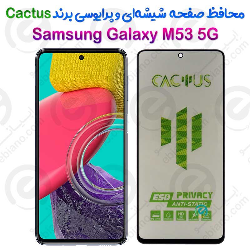 گلس حریم شخصی تمام صفحه Samsung Galaxy M53 5G برند Cactus