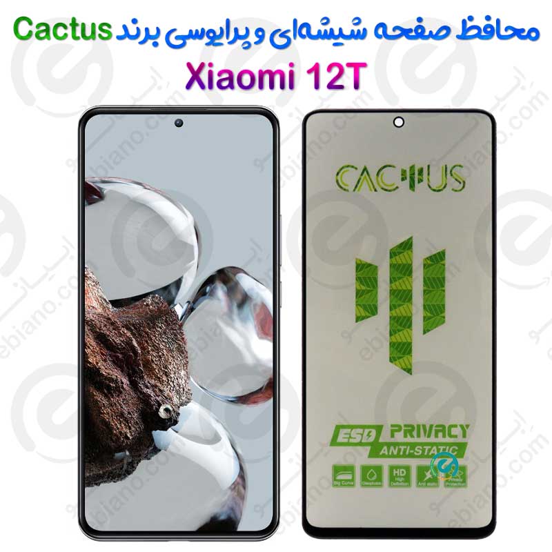 گلس حریم شخصی تمام صفحه Xiaomi 12T برند Cactus
