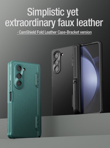کاور چرمی نیلکین Samsung Galaxy Z Fold 5 مدل CamShield Leather S