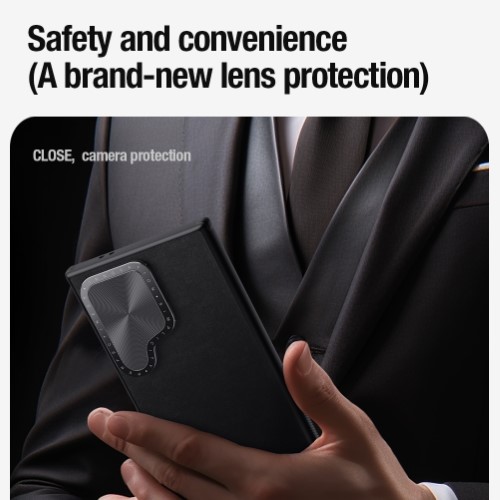 گارد چرمی مگنتی کمرا استند نیلکین Samsung Galaxy S24 Ultra مدل CamShield Pr (3)