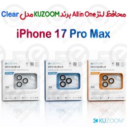 محافظ لنز All in One آیفون 17 پرو مکس KUZOOM مدل Invisible AR Clear