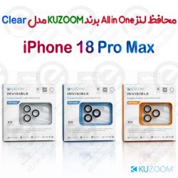 محافظ لنز All in One آیفون 18 پرو مکس KUZOOM مدل Invisible AR Clear